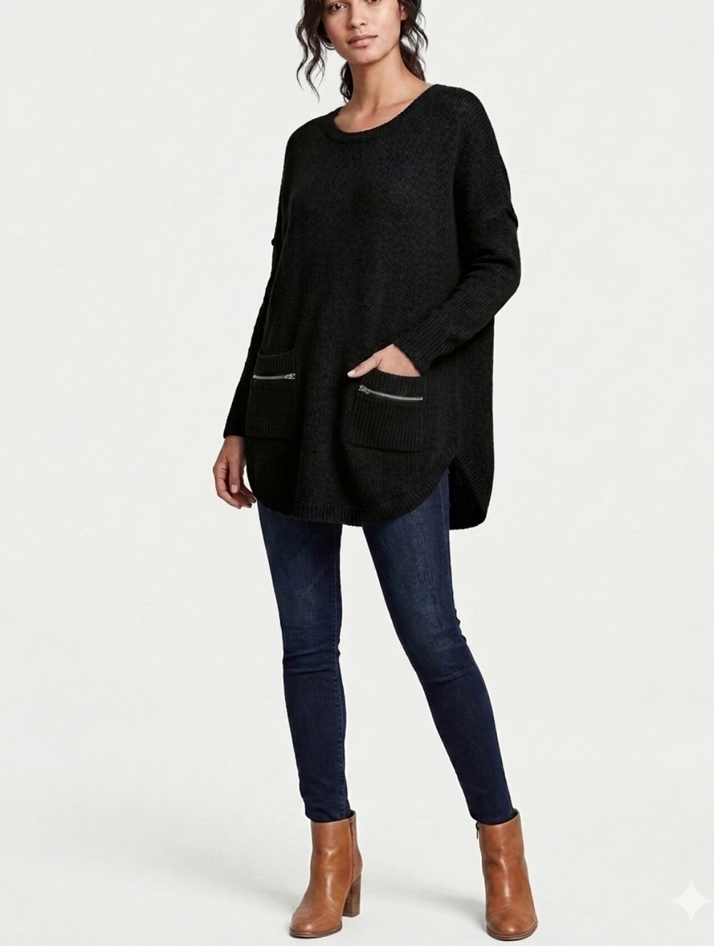 Victoria's Secret Cashmere Blend Knit Chunky Long Sweater Feminine Preppy #238